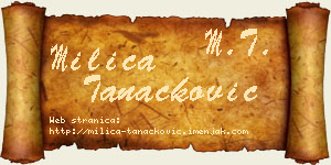 Milica Tanacković vizit kartica